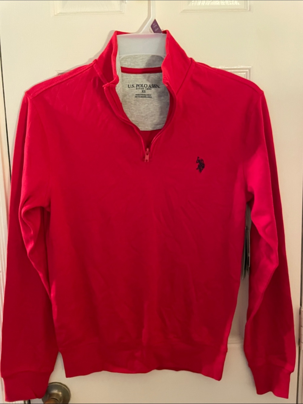 U.S. Polo Assn. Men’s Bright Red Half-Zip Pullover XS NWT